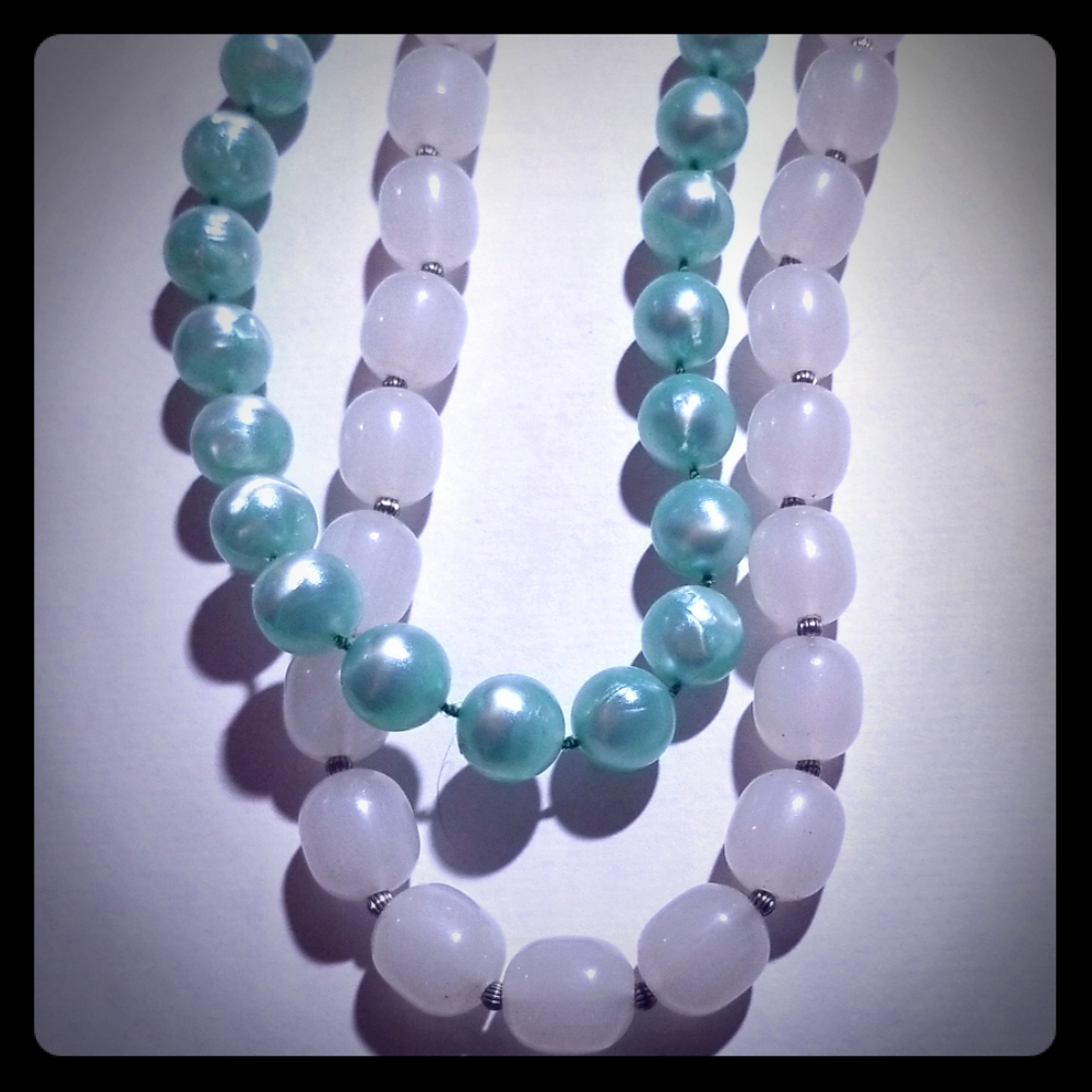 Pair of vintage beaded pearl necklaces